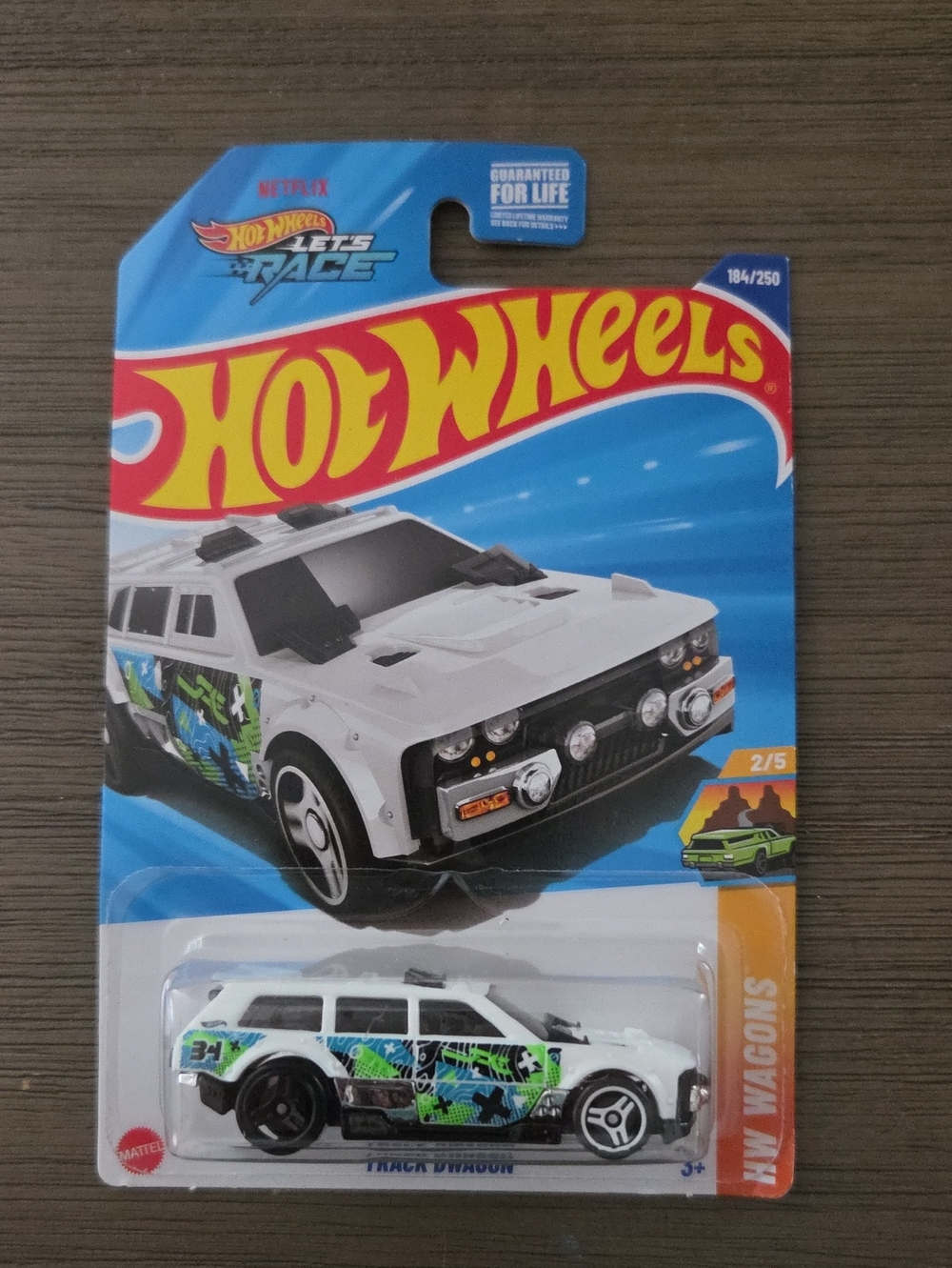 Hot Wheels White Track Wagon Toy Car